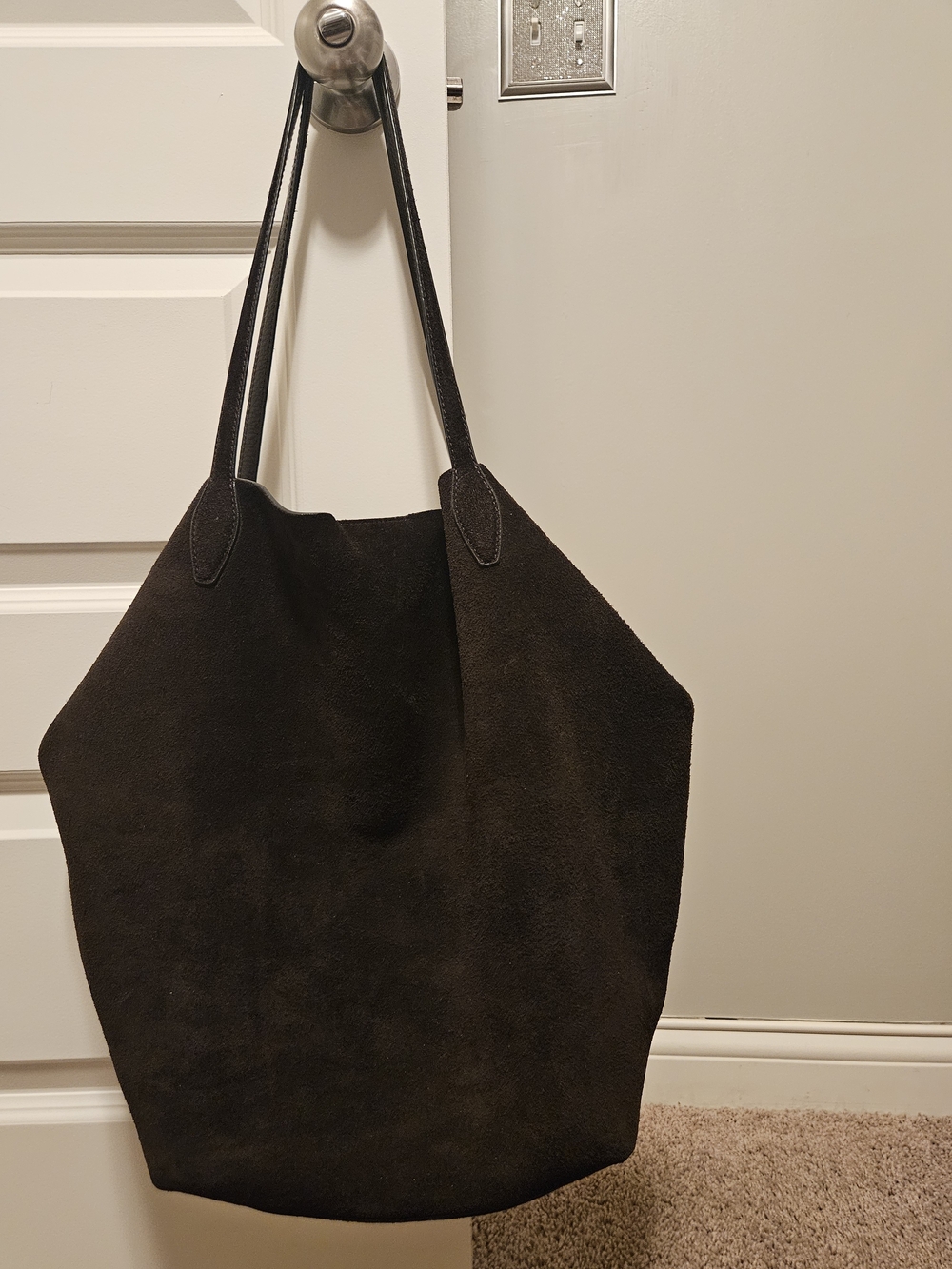 Madewell Suede Shopper Tote In Dark Carob